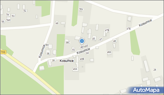 Kosumce, Kosumce, 42, mapa Kosumce
