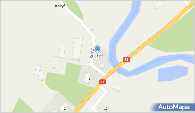 Kosyń, Kosyń, 8, mapa Kosyń