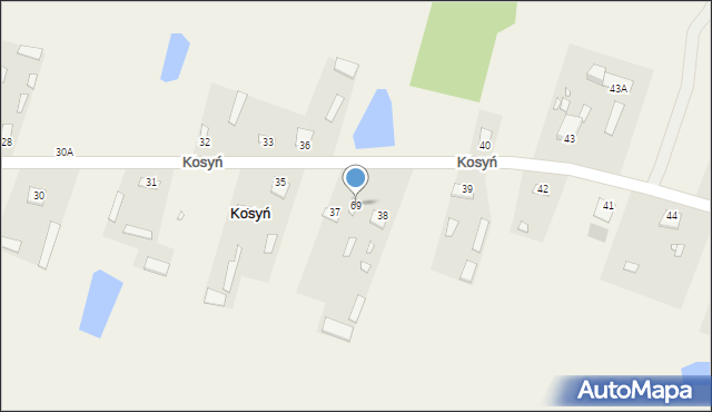 Kosyń, Kosyń, 69, mapa Kosyń