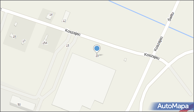 Koszajec, Koszajec, 13, mapa Koszajec