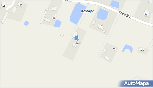 Koszajec, Koszajec, 27, mapa Koszajec