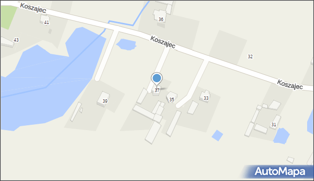 Koszajec, Koszajec, 37, mapa Koszajec