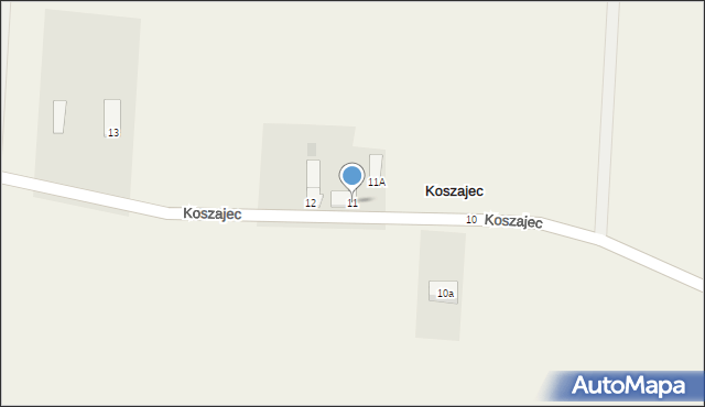 Koszajec, Koszajec, 11, mapa Koszajec