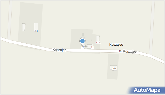 Koszajec, Koszajec, 12, mapa Koszajec