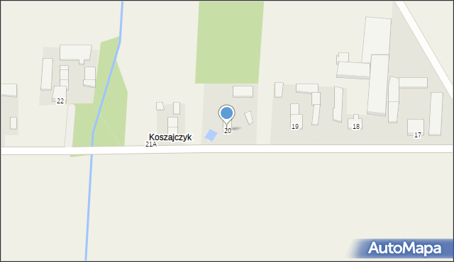 Koszajec, Koszajec, 20, mapa Koszajec