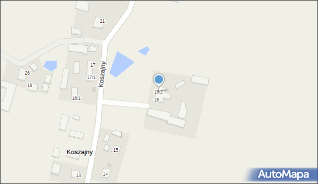 Koszajny, Koszajny, 18/2, mapa Koszajny