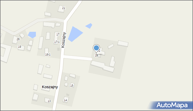 Koszajny, Koszajny, 18, mapa Koszajny