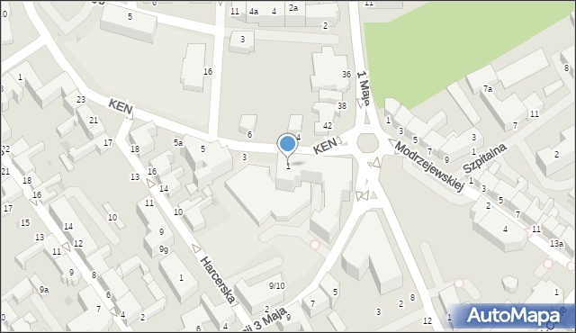 Koszalin, Komisji Edukacji Narodowej, 1, mapa Koszalina