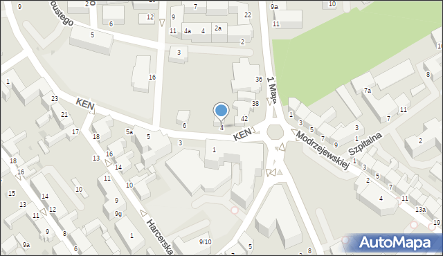 Koszalin, Komisji Edukacji Narodowej, 4, mapa Koszalina