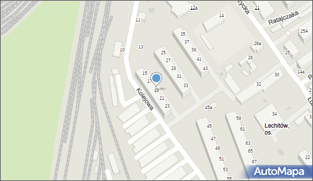 Koszalin, Kolejowa, 19, mapa Koszalina