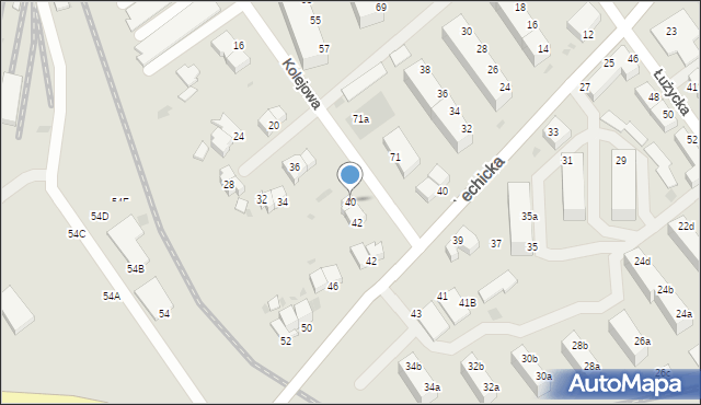 Koszalin, Kolejowa, 40, mapa Koszalina