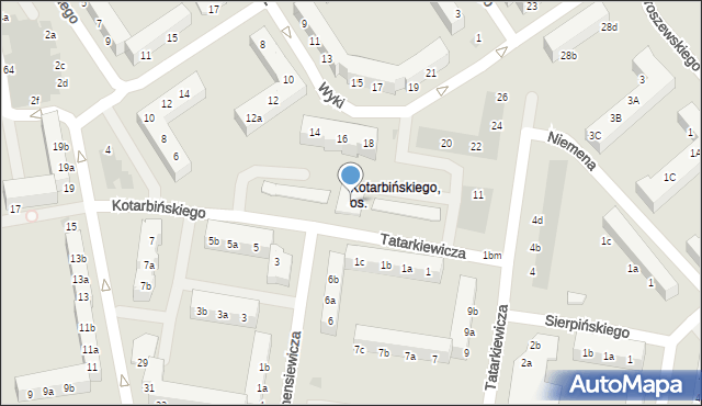 Koszalin, Kotarbińskiego Tadeusza, 4, mapa Koszalina