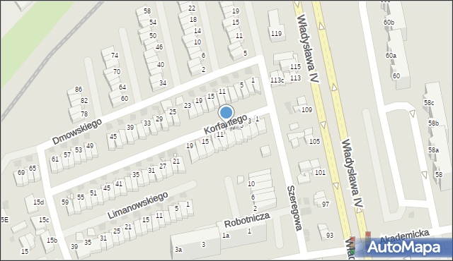 Koszalin, Korfantego Wojciecha, 9, mapa Koszalina