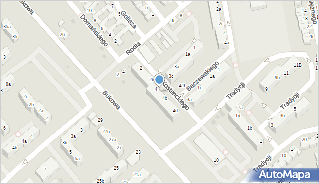 Koszalin, Kostenckiego Jerzego, dr., 4a, mapa Koszalina