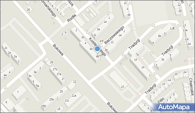 Koszalin, Kostenckiego Jerzego, dr., 4d, mapa Koszalina