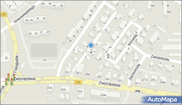 Koszalin, Kochanowskiego Jana, 4a, mapa Koszalina