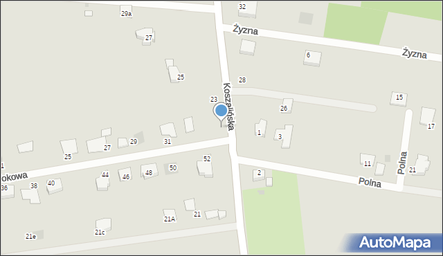 Koszalin, Koszalińska, 21, mapa Koszalina