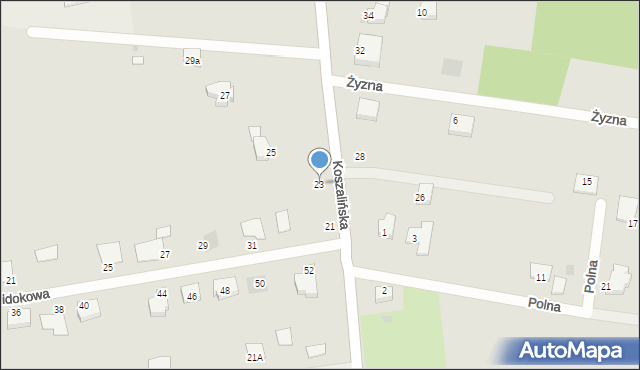 Koszalin, Koszalińska, 23, mapa Koszalina