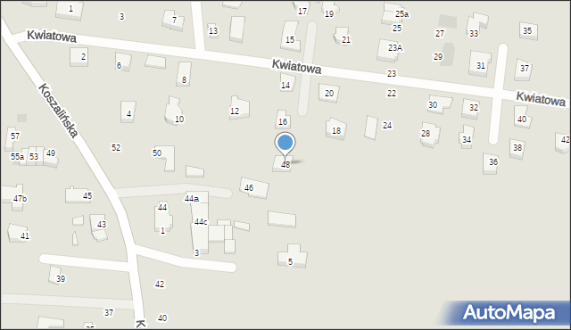 Koszalin, Koszalińska, 48, mapa Koszalina