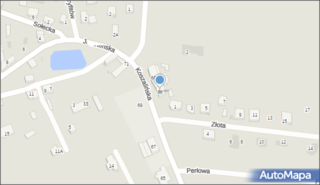 Koszalin, Koszalińska, 66, mapa Koszalina