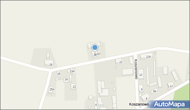 Koszanowo, Koszanowo, 28, mapa Koszanowo