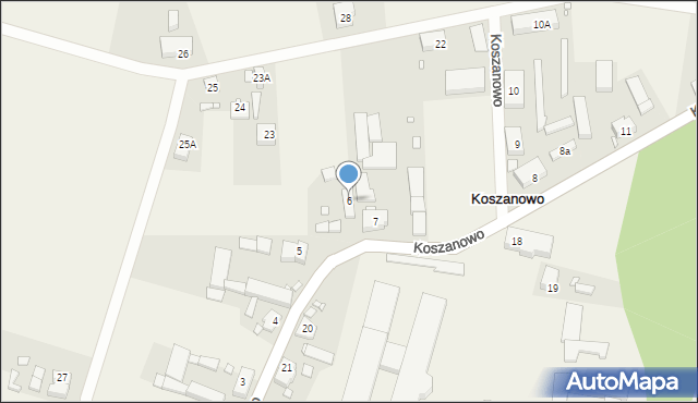 Koszanowo, Koszanowo, 6, mapa Koszanowo