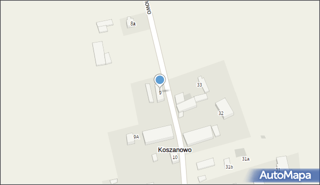 Koszanowo, Koszanowo, 9, mapa Koszanowo