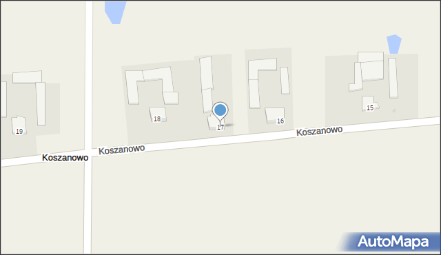 Koszanowo, Koszanowo, 17, mapa Koszanowo