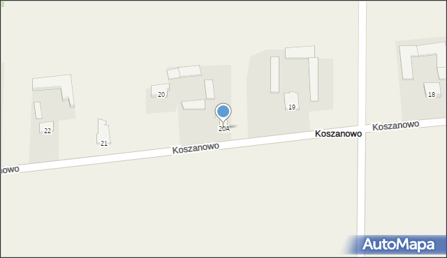 Koszanowo, Koszanowo, 20A, mapa Koszanowo