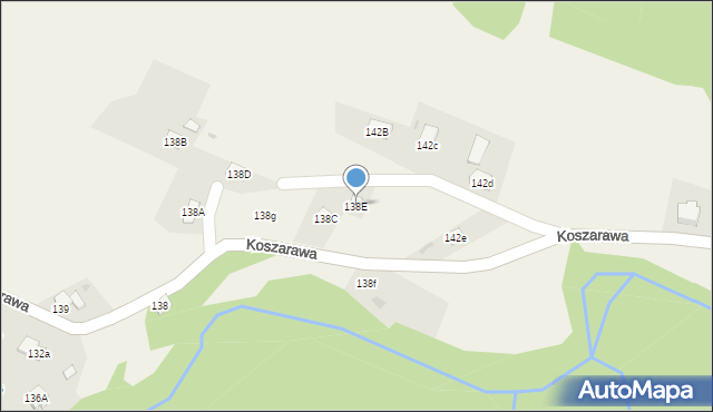 Koszarawa, Koszarawa, 138E, mapa Koszarawa