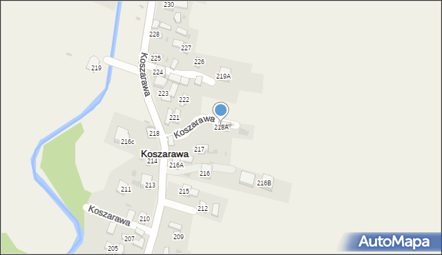 Koszarawa, Koszarawa, 218A, mapa Koszarawa