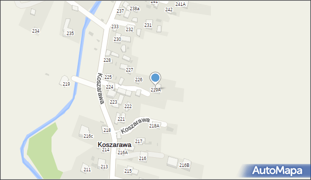 Koszarawa, Koszarawa, 219A, mapa Koszarawa