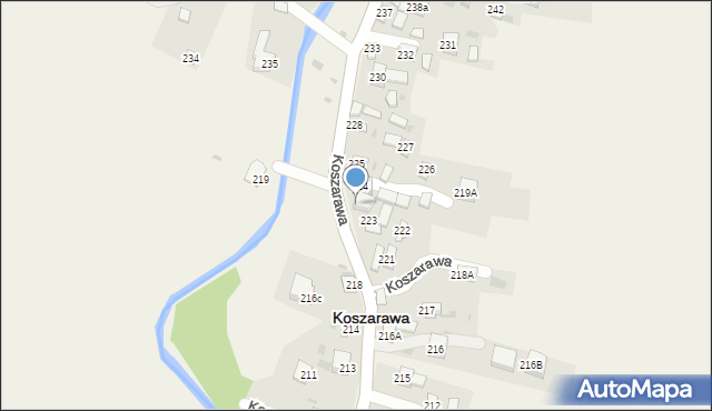 Koszarawa, Koszarawa, 223a, mapa Koszarawa