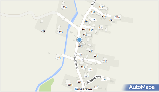 Koszarawa, Koszarawa, 228, mapa Koszarawa