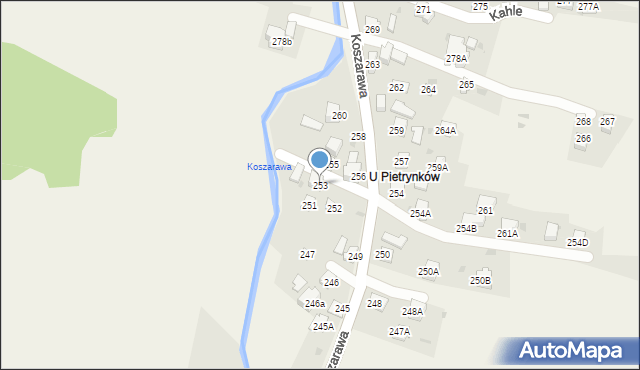 Koszarawa, Koszarawa, 253, mapa Koszarawa