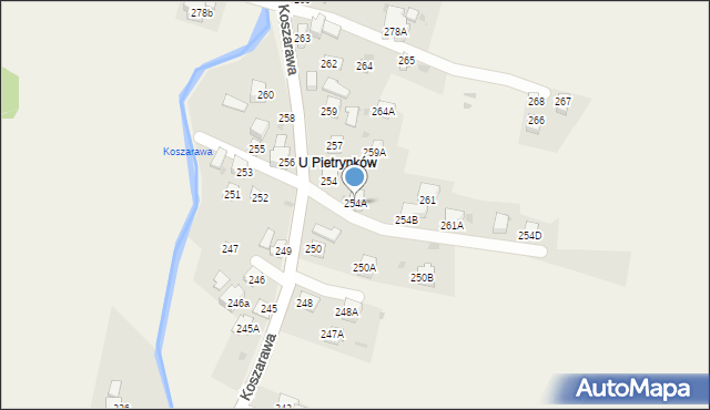 Koszarawa, Koszarawa, 254A, mapa Koszarawa