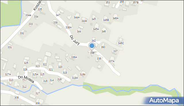 Koszarawa, Koszarawa, 338, mapa Koszarawa