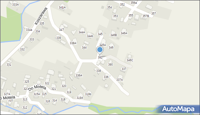 Koszarawa, Koszarawa, 342, mapa Koszarawa