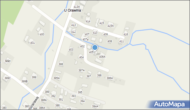 Koszarawa, Koszarawa, 406, mapa Koszarawa