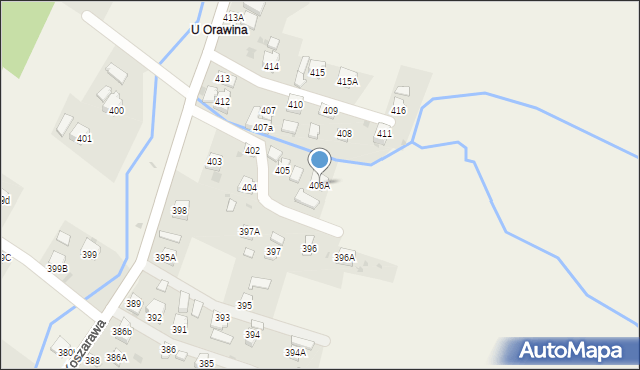 Koszarawa, Koszarawa, 406A, mapa Koszarawa