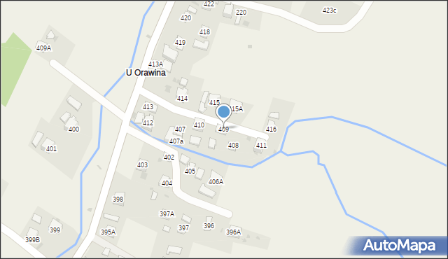 Koszarawa, Koszarawa, 409, mapa Koszarawa