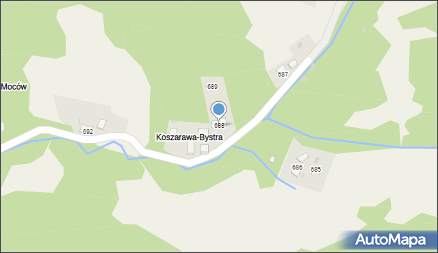 Koszarawa, Koszarawa, 688, mapa Koszarawa