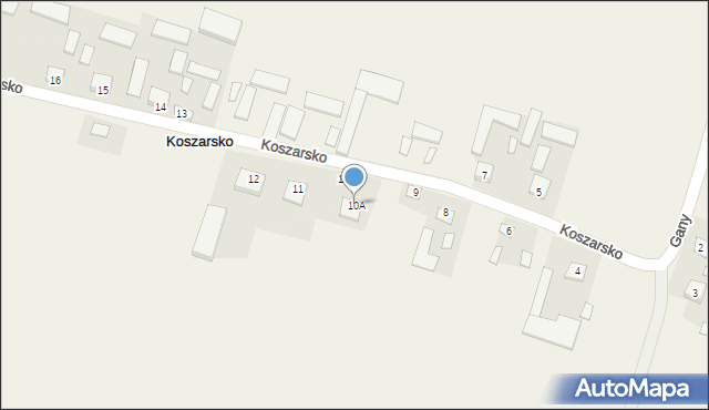 Koszarsko, Koszarsko, 10A, mapa Koszarsko