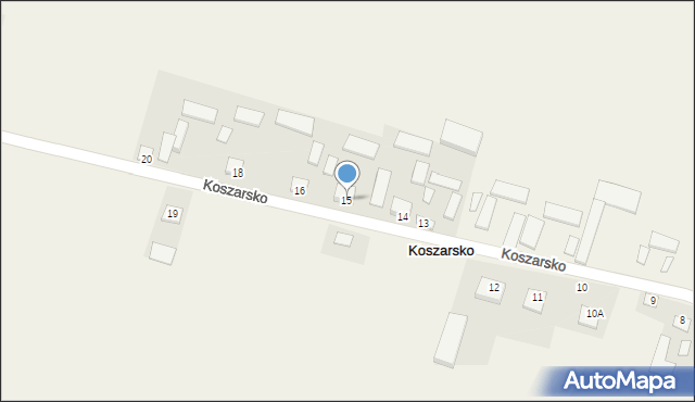 Koszarsko, Koszarsko, 15, mapa Koszarsko