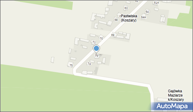 Koszary, Koszary, 73, mapa Koszary