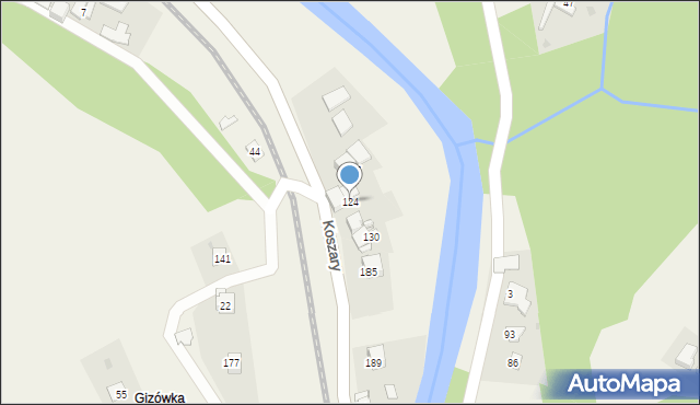 Koszary, Koszary, 124, mapa Koszary