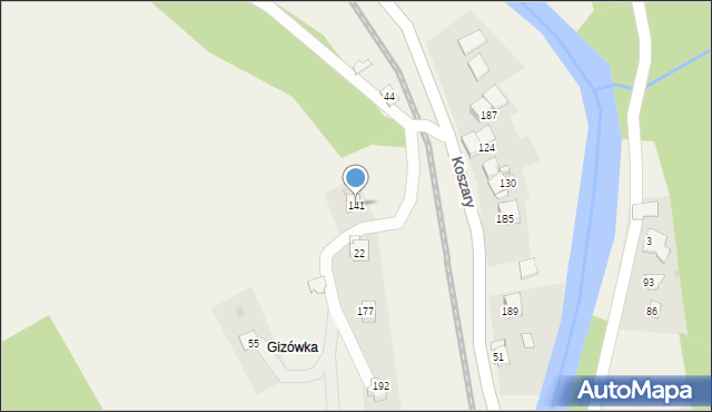 Koszary, Koszary, 141, mapa Koszary