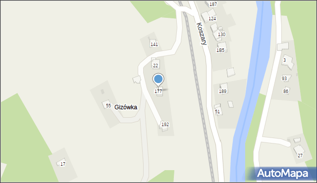 Koszary, Koszary, 177, mapa Koszary