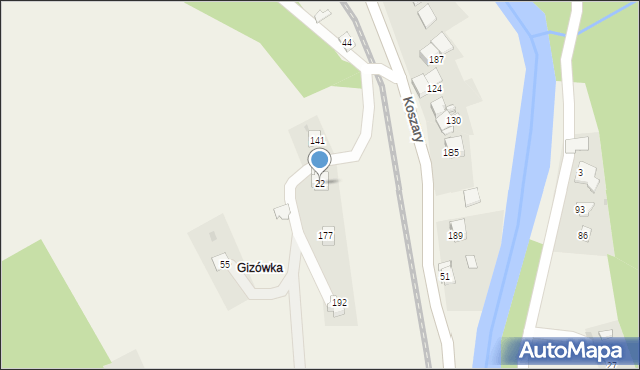 Koszary, Koszary, 22, mapa Koszary