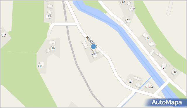 Koszary, Koszary, 23, mapa Koszary